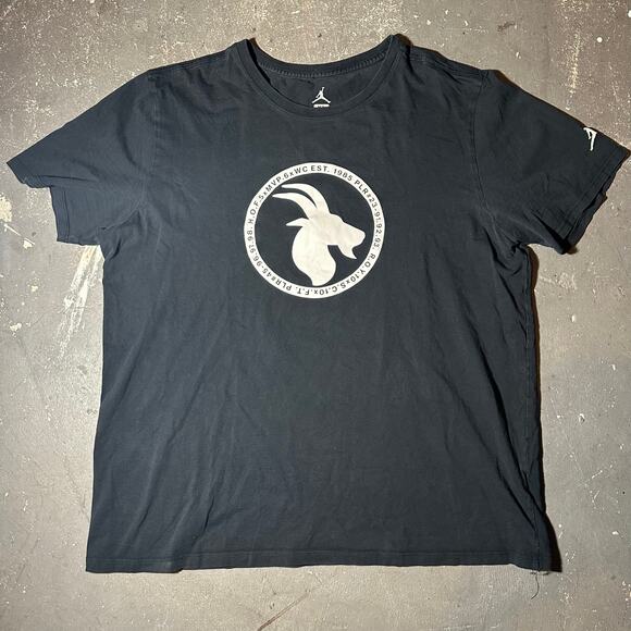 MEN BLACK AIR JORDAN GOAT T SHIRT SIZE XL - Picture 1 of 3